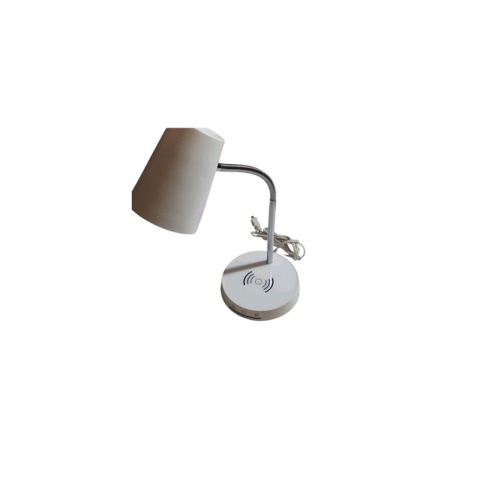 Unbranded Home LED Desk Lamp with Wireless Charger One Size White Silver